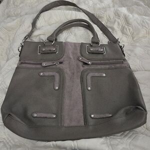 Women's Taupe Suede-Trim Tote Bag